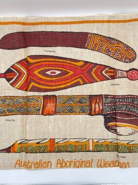 Heil Aboriginal Art Australia 100% Pure Linen Kitchen Tea Towel Flax 18x30